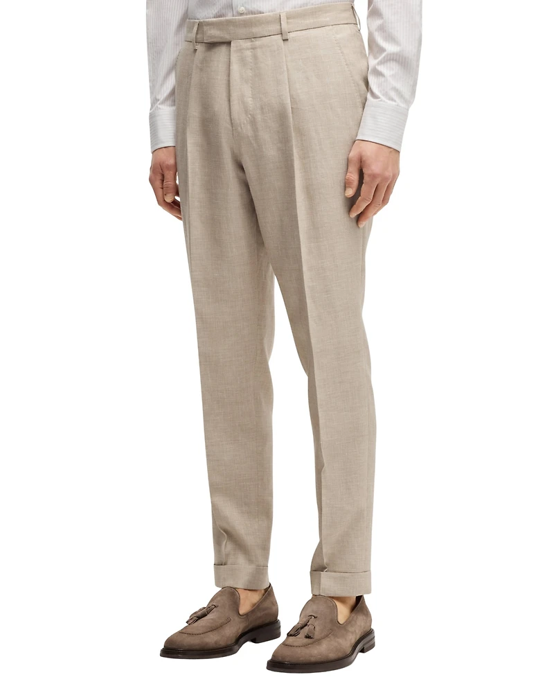 Boss by Hugo Men's Linen-Blend Slim-Fit Checked Suit