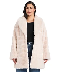Jones New York Plus Faux-Fur Notched-Collar Coat