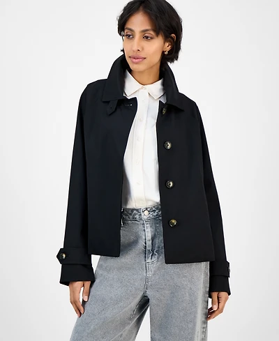 London Fog Women's Short Single-Breasted Trench Coat, Exclusively at Macy's
