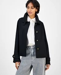 London Fog Women's Short Single-Breasted Trench Coat, Exclusively at Macy's