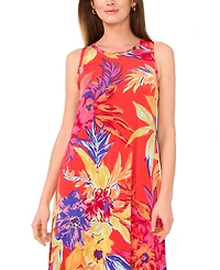 Msk Women's Round-Neck Sleeveless Keyhole Back Maxi Dress