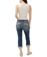 Silver Jeans Co. Women's Suki Mid-Rise Curvy-Fit Capri