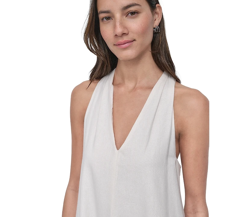 Dkny Jeans Women's V-Neck Racerback Swing Dress - IVY