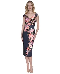 Eliza J Women's Off-The-Shoulder Floral Midi Dress