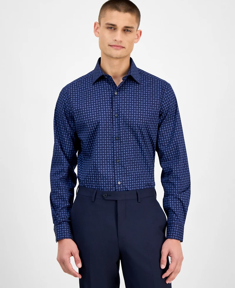 Alfani Men's Slim-Fit Round Dot Dress Shirt, Exclusively at Macy's