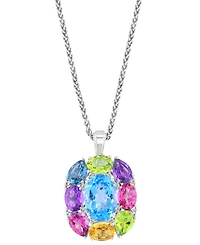 Effy Multi-Gemstone 18" Pendant Necklace (17-3/4 ct. t.w.) in Sterling Silver