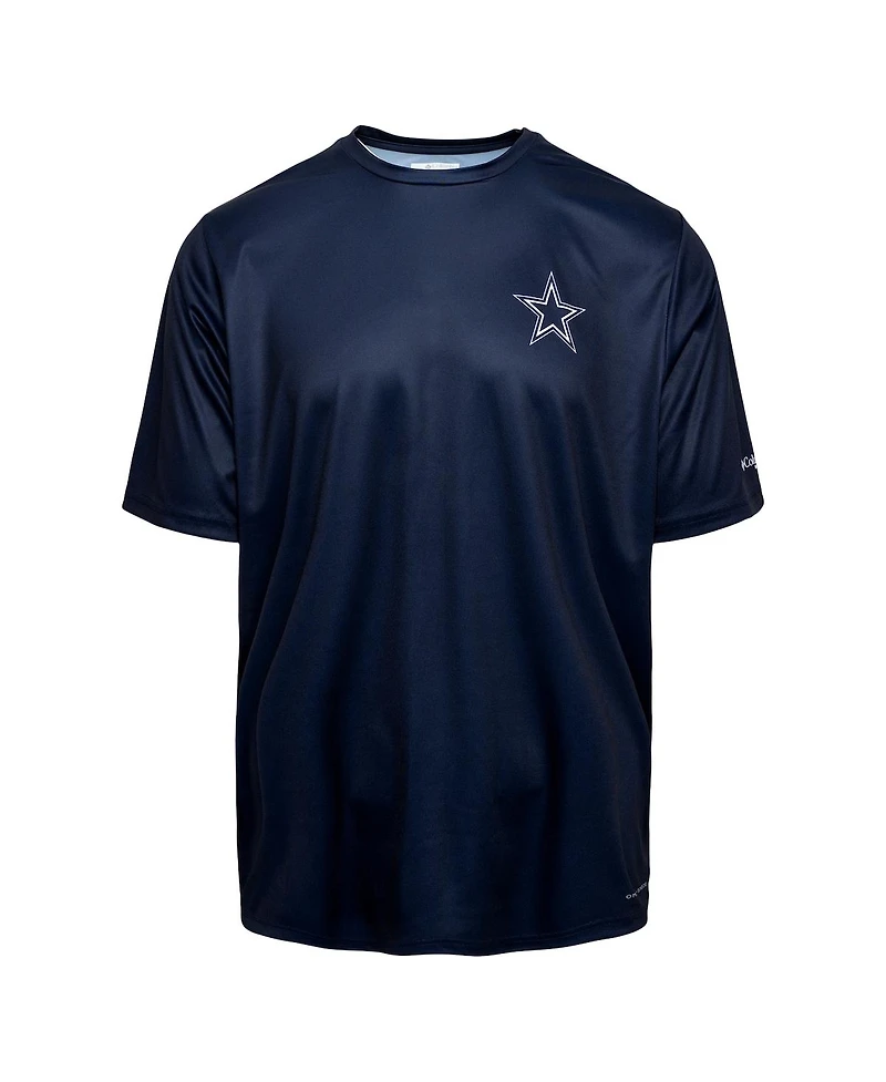 Columbia Men's Navy Dallas Cowboys Terminal Tackle Performance Fishing Omni-Shade T-Shirt