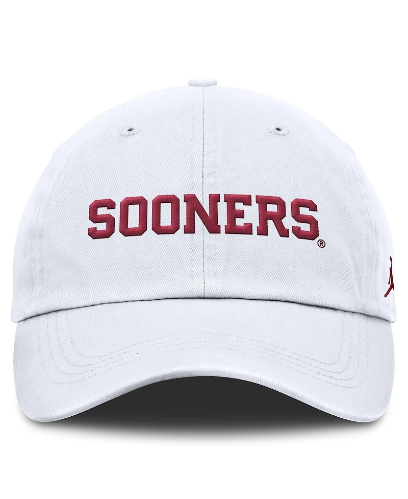 Jordan Men's White Oklahoma Sooners Core Club Mascot Wordmark Adjustable Hat