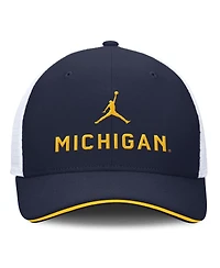 Jordan Men's College Navy/White Michigan Wolverines Rise Adjustable Trucker Hat