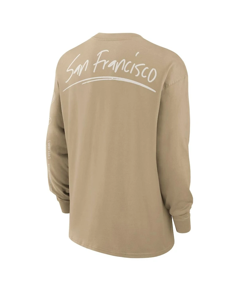 Nike Men's Tan San Francisco 49ers Essential Statement Max90 Long Sleeve T-Shirt