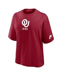 Nike Women's Crimson Oklahoma Sooners Boxy Legacy Established T-Shirt