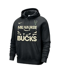 Nike Men's Black Milwaukee Bucks Courtside Club Pullover Hoodie