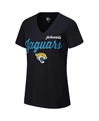 G-iii 4Her by Carl Banks Women's Black Jacksonville Jaguars Post Season V-Neck T-Shirt