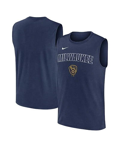 Nike Men's Navy Milwaukee Brewers Knockout Performance Muscle Tank Top