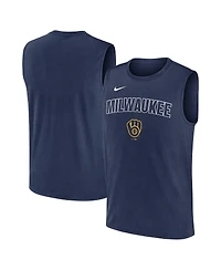 Nike Men's Navy Milwaukee Brewers Knockout Performance Muscle Tank Top
