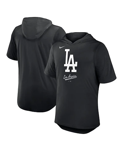 Nike Men's Black Los Angeles Dodgers Tri-Blend Performance Hoodie T-Shirt