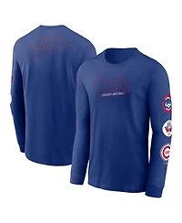 Nike Men's Royal Chicago Cubs Cooperstown Collection Knockout Long Sleeve T-Shirt