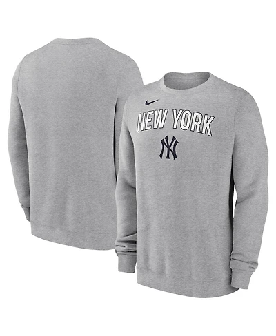 Nike Men's Heather Gray New York Yankees Pullover Sweatshirt