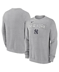 Nike Men's Heather Gray New York Yankees Pullover Sweatshirt