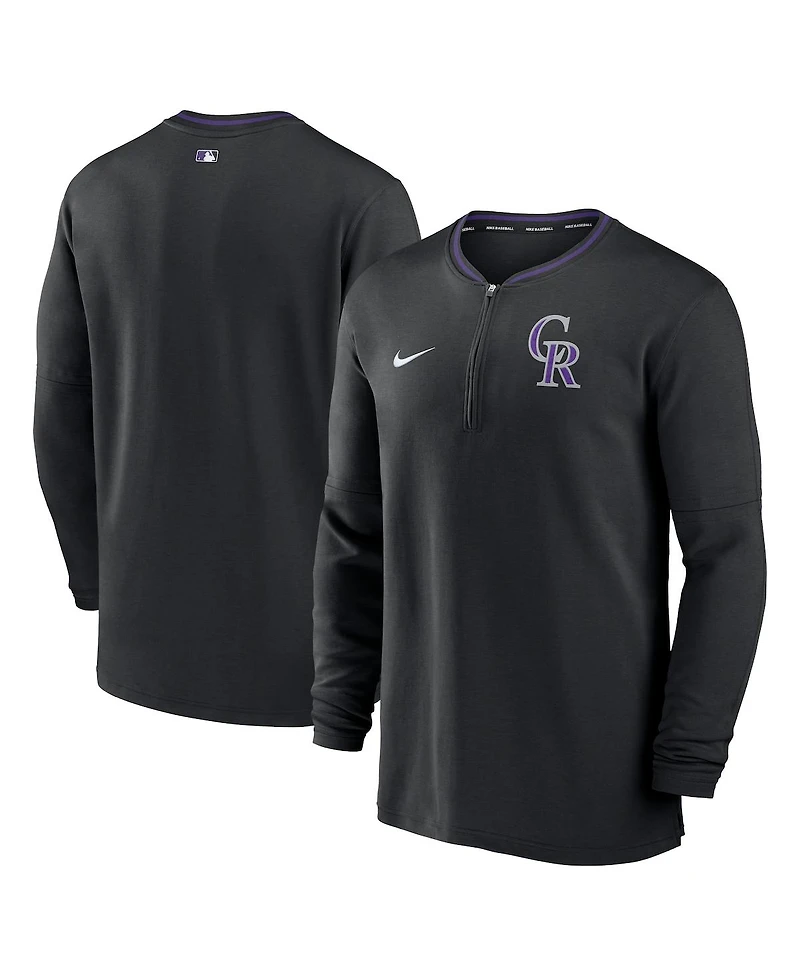 Nike Men's Black Colorado Rockies Authentic Collection Performance Half-Zip Top