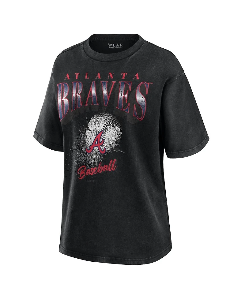 Wear by Erin Andrews Women's Charcoal Atlanta Braves Boyfriend T-Shirt