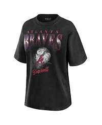 Wear by Erin Andrews Women's Charcoal Atlanta Braves Boyfriend T-Shirt