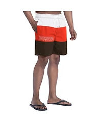 G-iii Sports by Carl Banks Men's Brown/Orange Cleveland Browns Sunrise Volley Swim Shorts