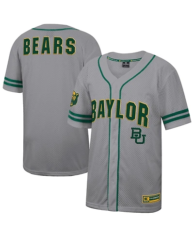 Colosseum Men's Gray Baylor Bears Free Spirited Baseball Jersey