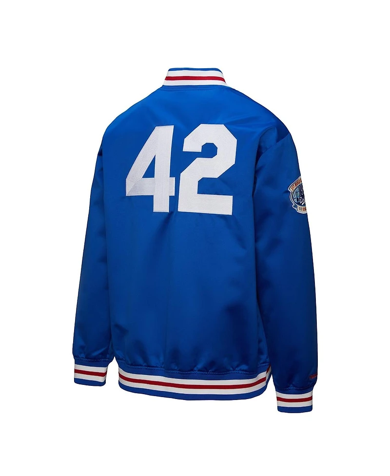 Mitchell & Ness Men's Jackie Robinson Royal Brooklyn Dodgers Legends Collection Vintage Satin Full-Snap Jacket
