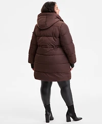 Steve Madden Plus Hooded Anorak Puffer Coat