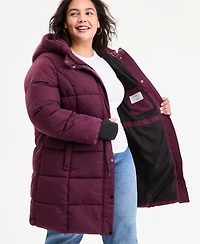 Steve Madden Plus Size Hooded Anorak Puffer Coat