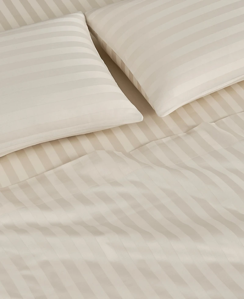 French Connection Damask Stripe 300-Thread Count Cotton Sateen 3-Pc. Sheet Set, Twin