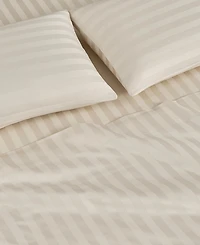 French Connection Damask Stripe 300-Thread Count Cotton Sateen 3-Pc. Sheet Set, Twin