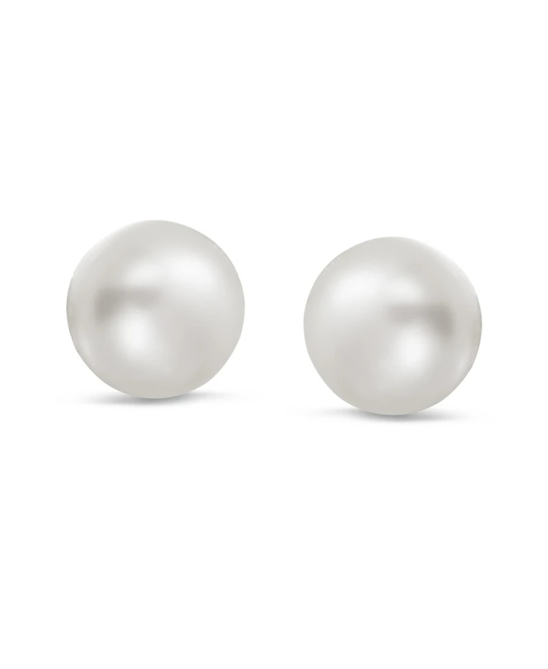 Bling Jewelry Basic Simple Bead Ball Freshwater Cultured Pearl Stud Earrings .925 Sterling Silver 7MM