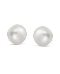 Bling Jewelry Basic Simple Bead Ball Freshwater Cultured Pearl Stud Earrings .925 Sterling Silver 7MM