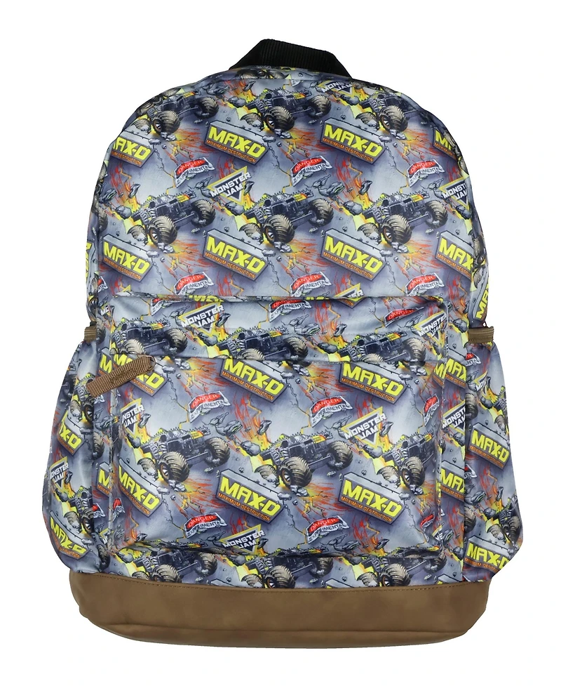 Monster Jam Backpack Maximum Destruction Max-d Truck All-Over Print School Book Bag