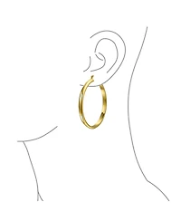 Bling Jewelry Simple Statement Hoop Huggie Earrings 18K Gold Plated 2.5 Inch Diameter