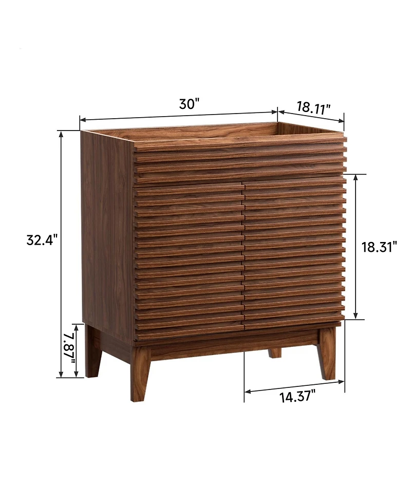 Mid-Century Freestanding Bathroom Cabinet Vanity with Storage