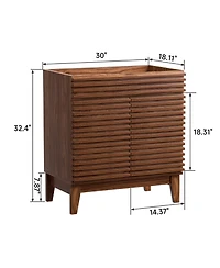 Mid-Century Freestanding Bathroom Cabinet Vanity with Storage