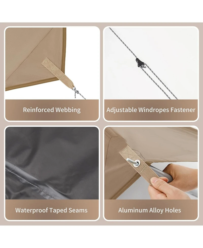 Naturehike Camping Tent Tarp with Poles, Waterproof Pu 18000mm+, Anti-uv UPF2000+ Camping Sun Shelter Rain Fly