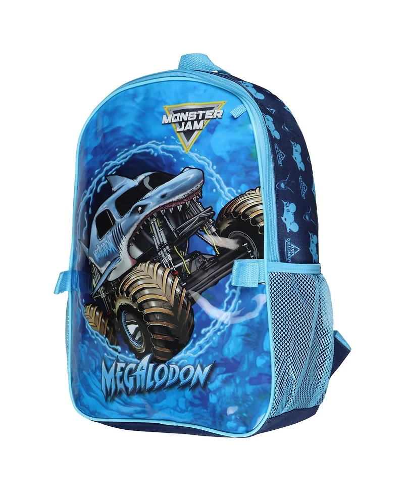 Monster Jam Megalodon 5 Piece Backpack Mega Set with Detachable Lunch Box