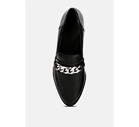Pola Womens Leather Horsebit Loafers