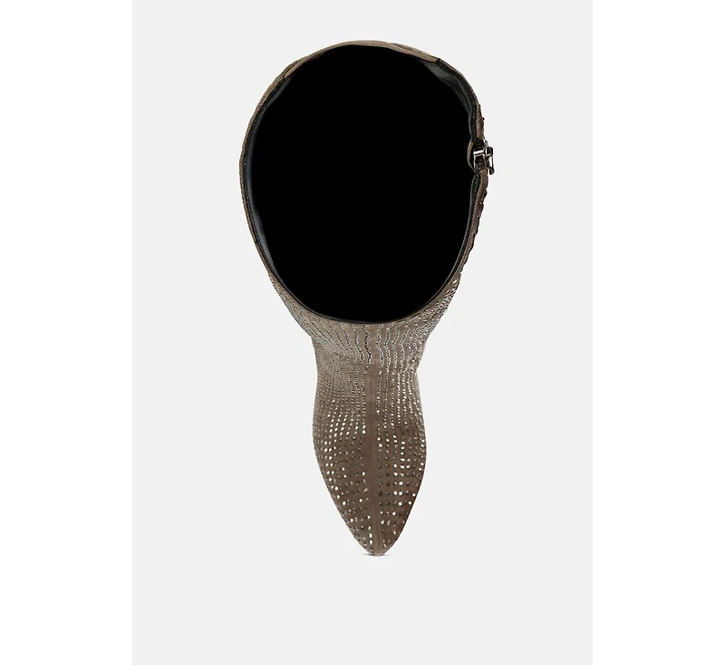 nebula rhinestone embellished stiletto calf boots