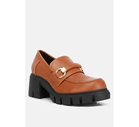 Evangeline Womens chunky platform loafers