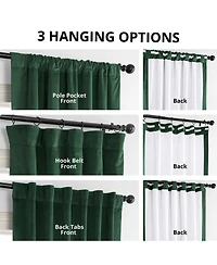Half Price Drapes Blackforest Green Signature Velvet Blackout Curtain