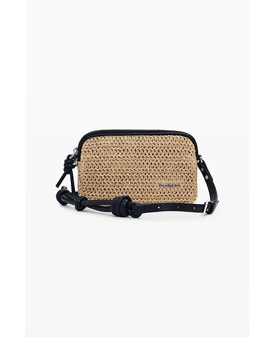 Desigual Women's Medium raffia crossbody purse