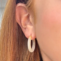 The Lovery Mother of Pearl Hoop Earrings 14K Gold