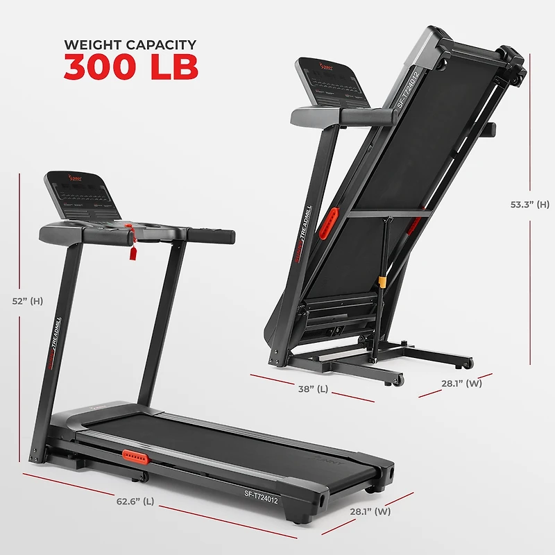 Sunny Health & Fitness Active 400 Smart Auto Incline Treadmill with WiFi & Bluetooth