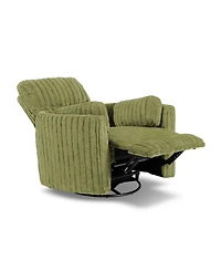 Furniture of America 41" Jorvien Modern Chenille Power Swivel Glider Recliner with Pillows
