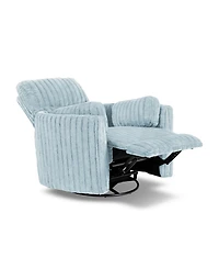 Furniture of America 41" Jorvien Modern Chenille Power Swivel Glider Recliner with Pillows